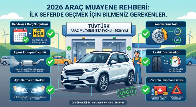 TÜVTÜRK Muayenesinden Tek Seferde Geçmenin Yolları: 2026 Ağır Kusurlar ve Hazırlık Listesi